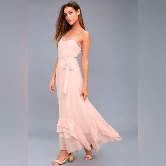 Lulus stars in your eyes blush pink maxi dress small - Picture 1 of 10